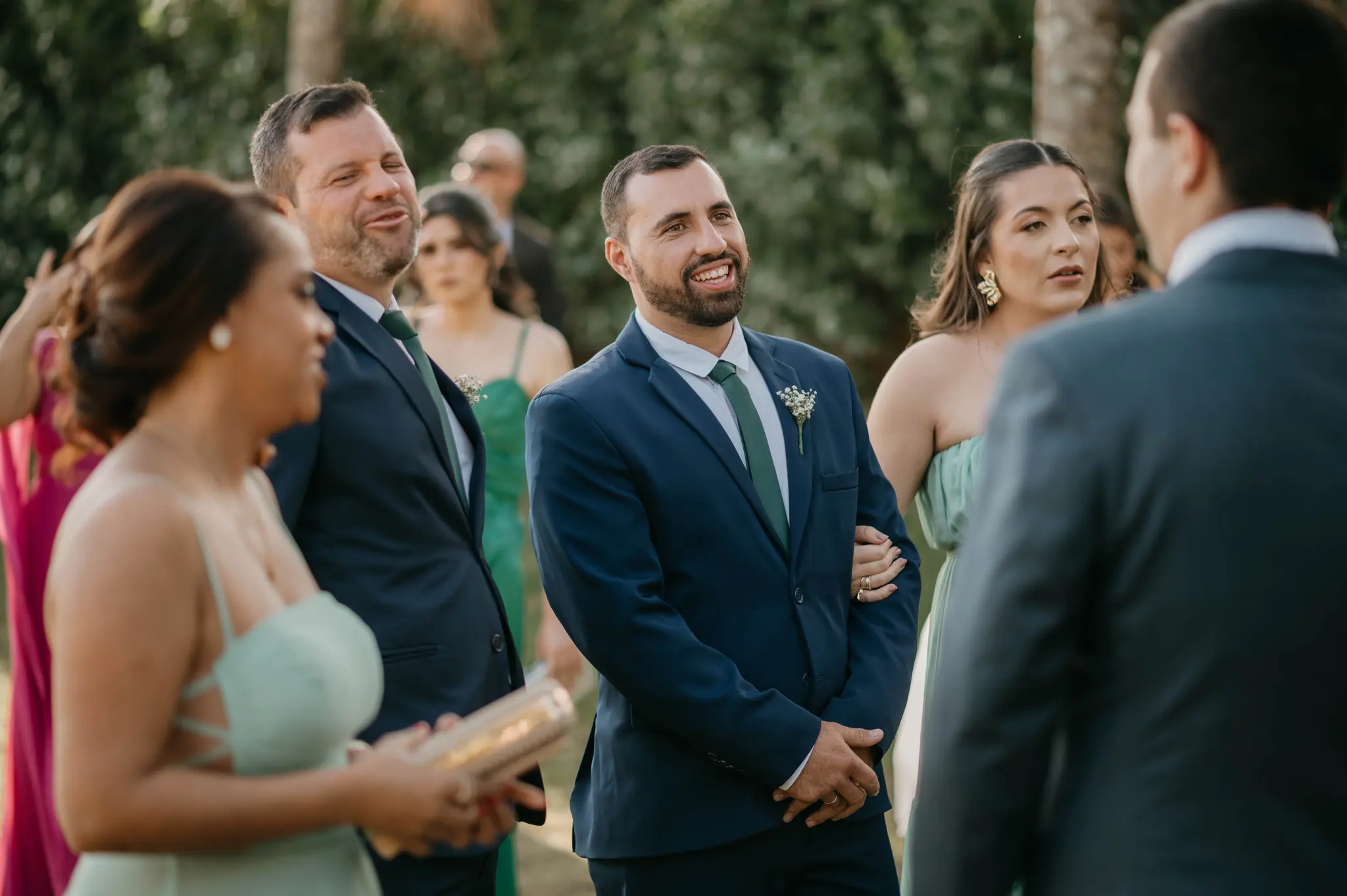 Convidados reunidos durante recepção de casamento no Espaço Coral em Batatais SP